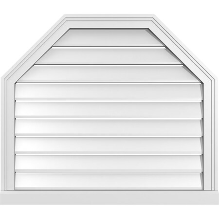 Ekena Millwork Octagonal Top Surface Mount PVC Gable Vent w/ 2"W x 2"P Brickmould Sill Frame, 32"W x 28"H GVPOT32X2803SF